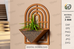 3D Planter Holder Laser Cut. Hanging Plant Holder SVG Product Image 1