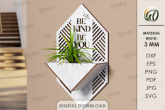 3D Planter Holder Laser Cut. Hanging Plant Holder SVG Product Image 1