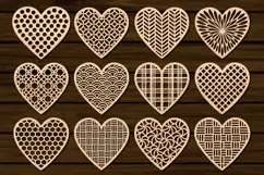 Wooden Heart Coaster SVG Collection, Laser Cut File Product Image 2