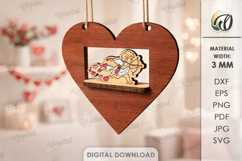 Valentine's Day Heart Decor Laser Cut. Valentine Decor SVG Product Image 1