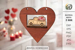 Valentine's Day Heart Decor Laser Cut. Valentine Decor SVG Product Image 1
