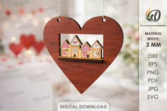 Valentine's Day Heart Decor Laser Cut. Valentine Decor SVG Product Image 1