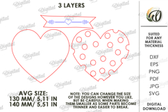 3D Heart Decor Laser Cut. Valentines Wall Decor SVG Product Image 2