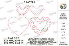 3D Heart Decor Laser Cut. Valentines Wall Decor SVG Product Image 2