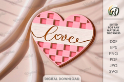 3D Heart Decor Laser Cut. Valentines Wall Decor SVG Product Image 1