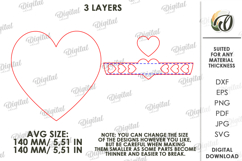 3D Heart Decor Laser Cut. Valentines Wall Decor SVG Product Image 2