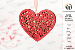 3D Heart Ornaments Bundle Laser Cut. Valentine Decor SVG Product Image 5