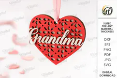 3D Heart Ornament Laser Cut. Valentine Decor SVG Product Image 1