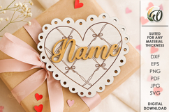Wooden Heart Tags Bundle Laser Cut. Gift Tags SVG Product Image 13