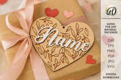 Wooden Heart Tags Bundle Laser Cut. Gift Tags SVG Product Image 6