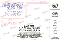 3D Floral Home Sign Laser Cut. Wall Decor SVG Product Image 2