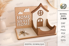 3D Home Decor Laser Cut. Key tray. Stand Decor SVG Product Image 1