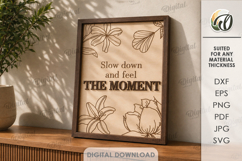 3D Floral Home Sign Laser Cut. Wall Decor SVG Product Image 1