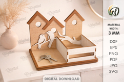 3D Home Decor Laser Cut. Key tray. Stand Decor SVG Product Image 1