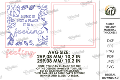 3D Floral Home Sign Laser Cut. Wall Decor SVG Product Image 2