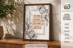 3D Floral Home Sign Laser Cut. Wall Decor SVG Product Image 1