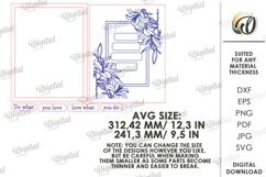 3D Floral Home Sign Laser Cut. Wall Decor SVG Product Image 2