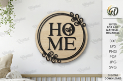Wooden Home Sign Laser Cut. Home Decor SVG. Boho Wall Art Product Image 1