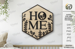 Wooden Home Sign Laser Cut. Home Decor SVG. Boho Wall Art Product Image 1