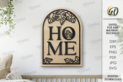 Wooden Home Sign Laser Cut. Home Decor SVG. Boho Wall Art Product Image 1