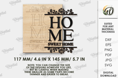 Wooden Home Sign Laser Cut. Home Decor SVG. Boho Wall Art Product Image 2