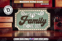 Home Wall Sign Laser Cut| Home Decorations | Retro Sign SVG Product Image 1