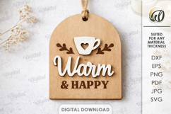 3D Home Gift Tag Laser Cut. Present Tag SVG Product Image 1