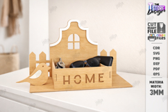 House Shaped Organizer Laser Cut | Desktop Storage Tray SVG Product Image 1