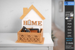 House Shaped Organizer Laser Cut | Desktop Storage Box SVG Product Image 1
