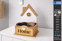 House Shaped Organizer Laser Cut | Desktop Storage Box SVG Product Image 1