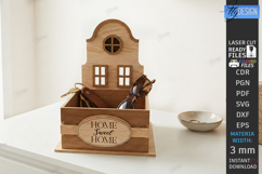 House Shaped Organizer Laser Cut | Desktop Storage Box SVG Product Image 1
