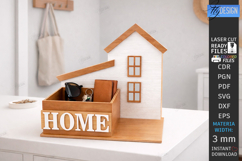 House Shaped Organizer Laser Cut | Desktop Storage Box SVG Product Image 1