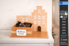 House Shaped Organizer Laser Cut | Desktop Storage Box SVG Product Image 1