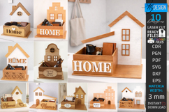 House Shaped Organizer Laser Cut Bundle | Desk Storage Box Product Image 1