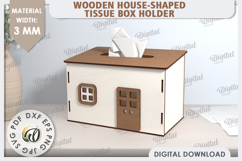 Tissue Box Laser Cut. 3D House Tissue Holder SVG Product Image 1