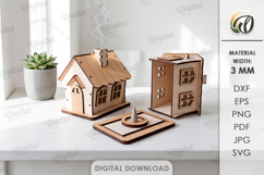 3D Incense House Laser Cut. Incense Cone Holder SVG Product Image 1