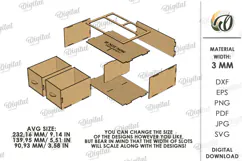 3D Wooden jewelry box Laser Cut. Small Gift Box SVG Product Image 2