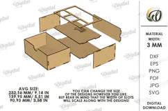 3D Wooden jewelry box Laser Cut. Small Gift Box SVG Product Image 2