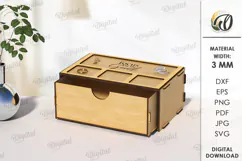 3D Wooden jewelry box Laser Cut. Small Gift Box SVG Product Image 1