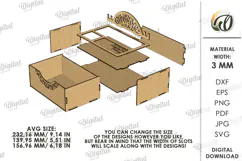 3D Wooden jewelry box Laser Cut. Small Gift Box SVG Product Image 2
