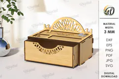 3D Wooden jewelry box Laser Cut. Small Gift Box SVG Product Image 1
