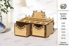 3D Wooden jewelry box Laser Cut. Small Gift Box SVG Product Image 1