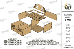 3D Wooden Jewelry Box Bundle Laser Cut. Small Gift Box SVG Product Image 16