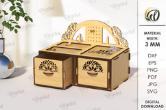 3D Wooden Jewelry Box Bundle Laser Cut. Small Gift Box SVG Product Image 17