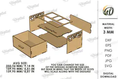 3D Wooden jewelry box Laser Cut. Small Gift Box SVG Product Image 2