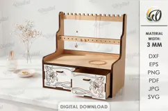 3D Jewelry Stand Laser Cut. Jewelry Organizer SVG Product Image 1