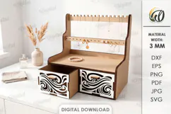 3D Jewelry Stand Laser Cut. Jewelry Organizer SVG Product Image 1