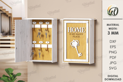 3D Key organizer box Laser Cut Bundle. Wooden Key Holder SV Product Image 11