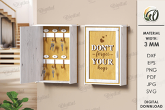 3D Key organizer box Laser Cut. Wooden Key Holder SVG Product Image 1