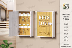 3D Key organizer box Laser Cut Bundle. Wooden Key Holder SV Product Image 3